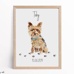 Personalized Yorkshire Terrier Print, Custom Dog Portrait, Yorkie Art - thumbnail 2