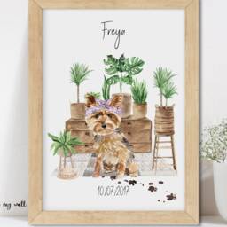 Personalized Yorkshire Terrier Print, Custom Dog Portrait, Yorkie Art - thumbnail 3
