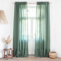 Bohemian Curtain Panel Made Of Medium Linen - 160 G/M2. 1 Pcs - thumbnail 2
