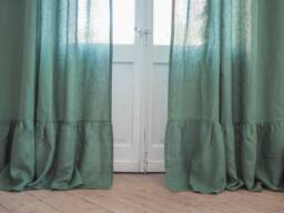Bohemian Curtain Panel Made Of Medium Linen - 160 G/M2. 1 Pcs - thumbnail 1