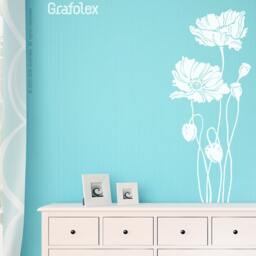 Wall Sticker Poppies Flower Poppy Floral Wall Decal Decoration Living Room Dining - W310 - thumbnail 2