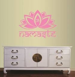 In-Style Decals Wall Vinyl Decal Home Decor Art Sticker Namaste Lotus Flower Om Symbol Meditation Yoga Room Removable Mural Design 380 - thumbnail 2