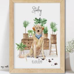 Personalized Labrador Print, Dog Memorial Art, Pet Portrait - thumbnail 3