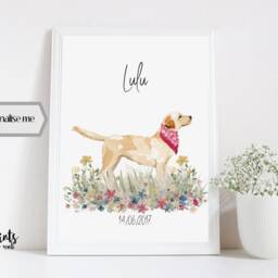 Personalized Labrador Print, Dog Memorial Art, Pet Portrait - thumbnail 2