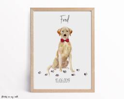 Personalized Labrador Print, Dog Memorial Art, Pet Portrait - thumbnail 1