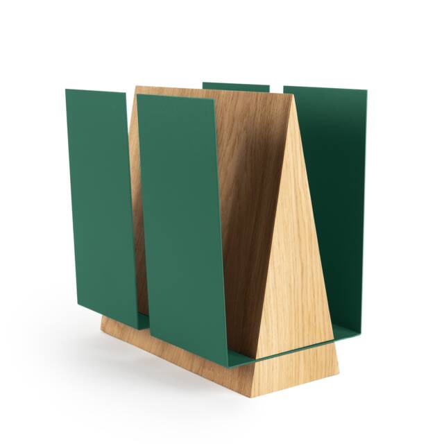 Green Magazine Holder, Mid Century Modern Decor - image 1