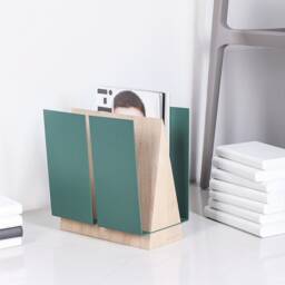 Green Magazine Holder, Mid Century Modern Decor - thumbnail 2