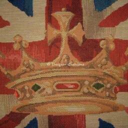 Union Jack Royal Blue Design 2 Oblong Tapestry Cushion Cover - thumbnail 2