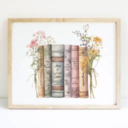 L. M. Montgomery Book Stack Print - Anne Of Green Gables Avonlea Eco-Friendly Gifts For Lovers Literary - thumbnail 2