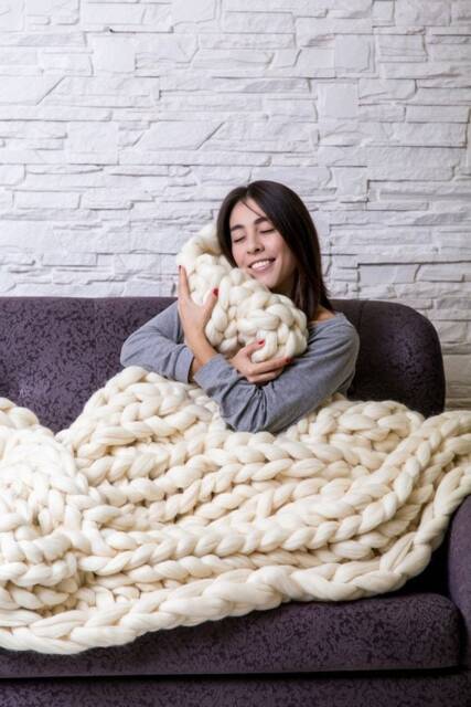 Soft & Cozy Chunky Knit Blanket, Blanket, Cozy Christmas Super Gift For Her, Giant Blanket Throw, Wool Throw - image 1