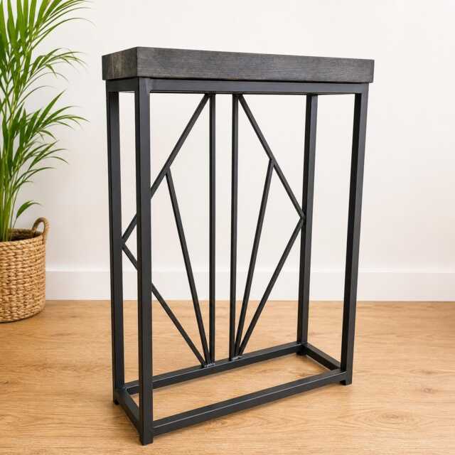 Art Deco Black Side Table Industrial Steel Console Handmade Modern Living Room Furniture UK - image 1