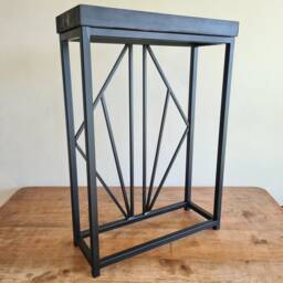 Art Deco Black Side Table Industrial Steel Console Handmade Modern Living Room Furniture UK - thumbnail 3
