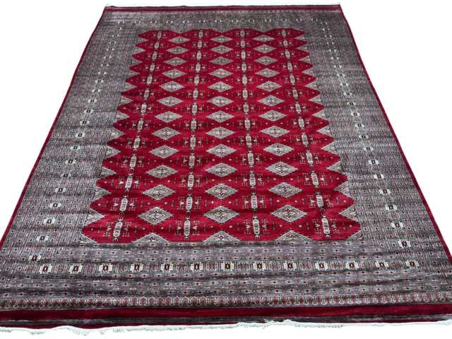 9x12 Red Color Bokhara Rug - 2.75x3.65 Bedroom Luxury Area Turkish Fine Quality Afghan - image 1