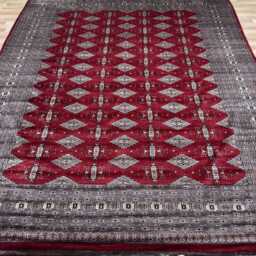 9x12 Red Color Bokhara Rug - 2.75x3.65 Bedroom Luxury Area Turkish Fine Quality Afghan - thumbnail 2