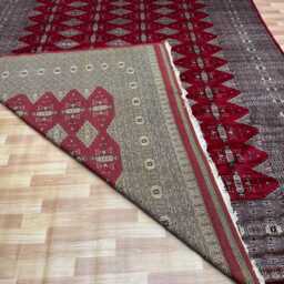 9x12 Red Color Bokhara Rug - 2.75x3.65 Bedroom Luxury Area Turkish Fine Quality Afghan - thumbnail 4