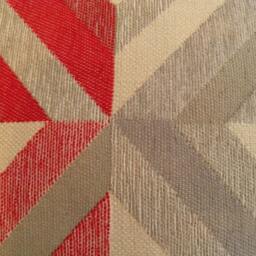 Eucador Scarlet, Textured, Geometric Design, Red & Grey, Cushion Cover - thumbnail 3