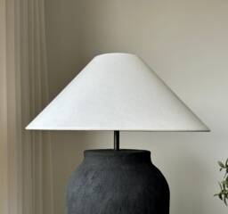 White Linen Textured Conical Lampshade Large Lamp Shade Nordic Boho Japandi Look Perfect For Table Lamps