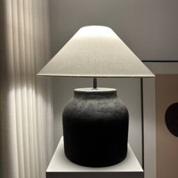 White Linen Textured Conical Lampshade Large Lamp Shade Nordic Boho Japandi Look Perfect For Table Lamps - thumbnail 3