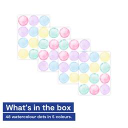 Pastel Watercolour Polka Dot Wall Stickers - Fabric Peel & Stick Decals For Kids Rooms & Nursery - thumbnail 4