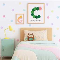 Pastel Watercolour Polka Dot Wall Stickers - Fabric Peel & Stick Decals For Kids Rooms & Nursery