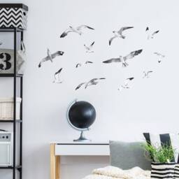 Watercolor Seagulls Wall Decals, Plastic-Free Stickers For Kids Rooms & Adult Spaces - thumbnail 3