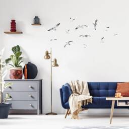 Watercolor Seagulls Wall Decals, Plastic-Free Stickers For Kids Rooms & Adult Spaces - thumbnail 2