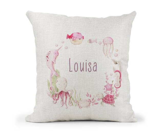 Personalised Pink /Purple Ocean Sea Creatures ..girls Name Letter Gift..bedroom Decor. .. Niece. Granddaughter....1st Birthday..christening - image 1