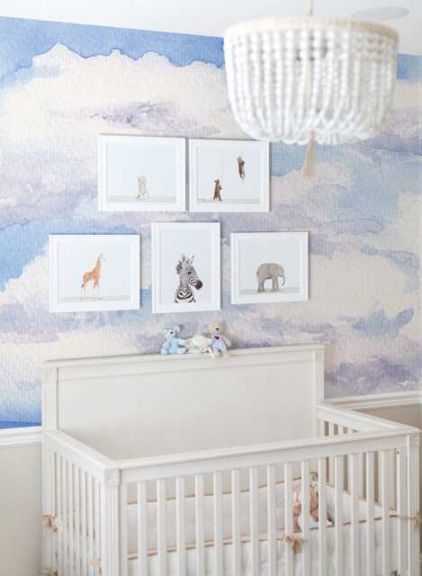 Watercolor Sky Removable Wallpaper, Repositionable, Reusable, Peel & Stick, Self Adhesive, Wall Covering, Decal, Clodus, Cloudy #44 - image 1