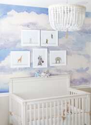 Watercolor Sky Removable Wallpaper, Repositionable, Reusable, Peel & Stick, Self Adhesive, Wall Covering, Decal, Clodus, Cloudy #44 - thumbnail 1