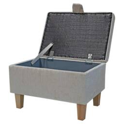 Pearl Velvet Handmade Storage Ottoman Footstool - Upholstered Pouffe Toy Box British Bespoke Made - thumbnail 2
