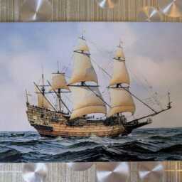 "Old Ship Ceramic Wall Art Tile, 8"" By 12" - thumbnail 2