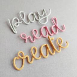 Play Read Create For The Modern Nursery Decor/Wall Sign Kids Bedroom Minimalist Playroom Hanging - thumbnail 1