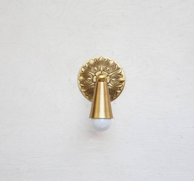 Polished & Buffed Solid Casting Brass Wall Sconce Light /Ceiling Flush Mount Light, Ul Listed, No.0483 - image 1