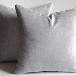 Set Of 2/Velvet Silver, Throw Pillows, Decorative Pillows Pillow Cover 12, 14, 16, 18, 20, 22, 24, 26, 28, 30 Inches - thumbnail 3