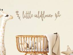 Little Wildflower Wooden Words Wall Art Sign, Nursery Decor - thumbnail 1