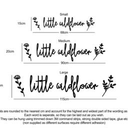 Little Wildflower Wooden Words Wall Art Sign, Nursery Decor - thumbnail 3
