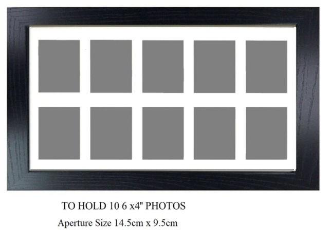 Black Wooden Multi Photo Frame Holds Ten 6x4 - image 1