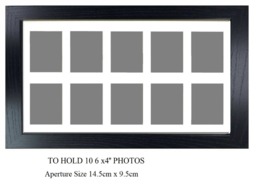 Black Wooden Multi Photo Frame Holds Ten 6x4 - thumbnail 1