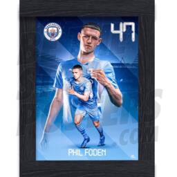 Manchester City Fc Foden 21/22 Action Poster - Officially Licensed Product A4/A3 A2 + Framed Option - thumbnail 2