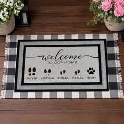 Custom Last Name Welcome Rug, Durable Patio Entrance Mat - thumbnail 2
