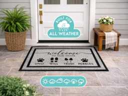Custom Last Name Welcome Rug, Durable Patio Entrance Mat - thumbnail 1