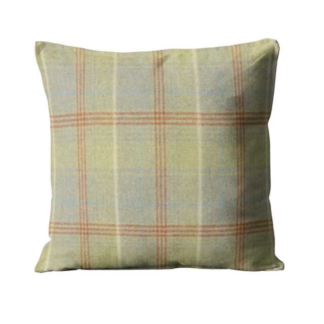 Abraham Moon, Huntingtower, Spruce, 100% Wool Plaid, Checked Tartan Cushion Cover - image 1
