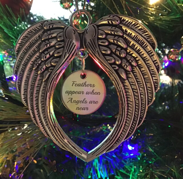 Memorial Angel Wings Ornament, Loss Of A Loved One Keepsake Gift - image 1