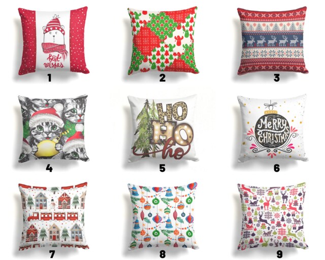 Christmas Cushion Cover/Deer Pattern Pillow Cover/Winter Deer Cover/Glass Tree Cover/Mom Gift - image 1