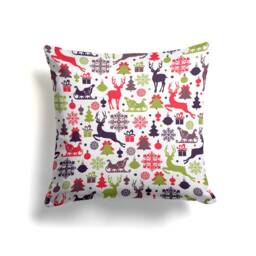 Christmas Cushion Cover/Deer Pattern Pillow Cover/Winter Deer Cover/Glass Tree Cover/Mom Gift - thumbnail 4