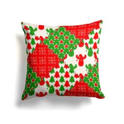 Christmas Cushion Cover/Deer Pattern Pillow Cover/Winter Deer Cover/Glass Tree Cover/Mom Gift - thumbnail 3
