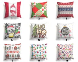 Christmas Cushion Cover/Deer Pattern Pillow Cover/Winter Deer Cover/Glass Tree Cover/Mom Gift