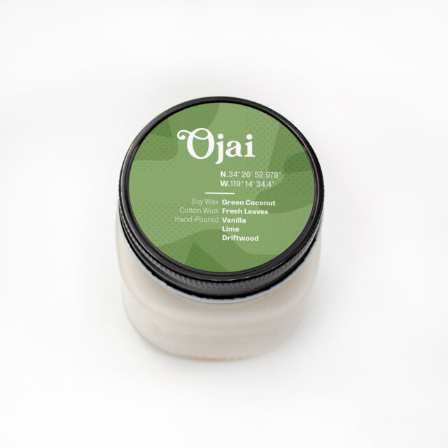 Ojai California Soy Wax Candle, Home Decor Socal Green Coconut Vanilla Lime Scent, Eco Friendly Vegan - image 1