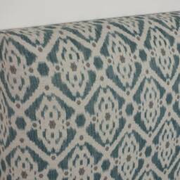 Upholstered Headboard in Two Tone Teal Ikat Fabric - Single Double King Size Super - thumbnail 3