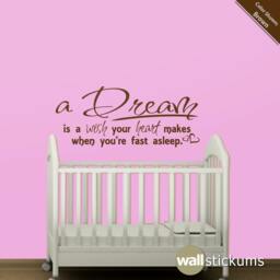 Cinderella Dream Quote Wall Decal Nursery Kids Room Decor - thumbnail 1